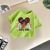 Girls' Cartoon Print Casual Round Neck Short-Sleeve T-Shirt - Summer Collection