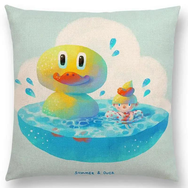 Neuer Eingang Bunt Traum Niedlich Cartoon Warm Erde Liebenswerte Tiere Leinen Kissenbezug Heimdekoration Auto Sofa Wurfkissenhülle