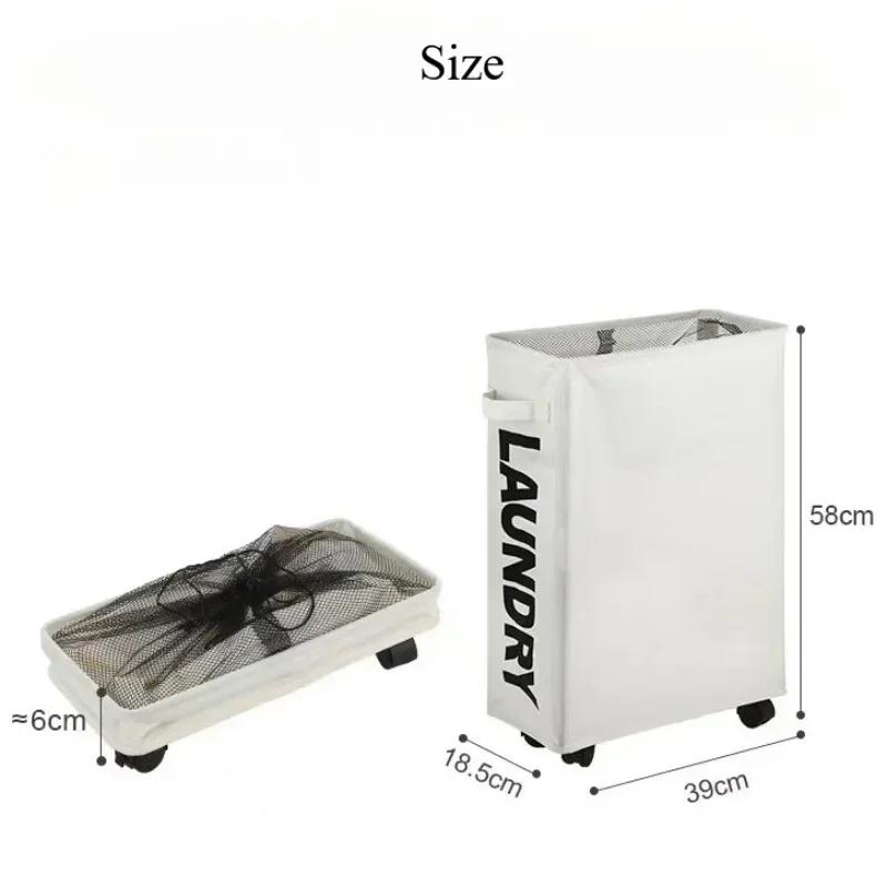 Foldable Laundry Basket Clothes Storage Box Dirty Clothes Basket Yoga Storage Sundries Box with Wheels Bathroom Accessories