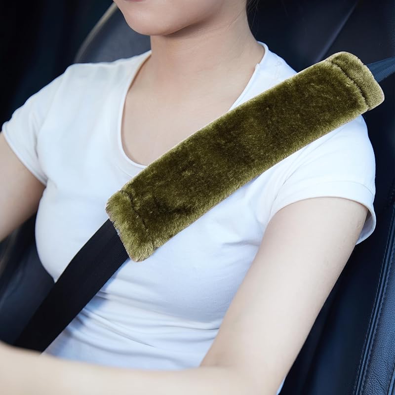 MOONET 2 Packs Car Seatbelt Covers Shoulder Pad For More Comfortable Driving, Universal Seat Belt Cover For Handbag Camera Backpack Straps, Soft Faux