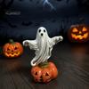 Miniature Ghost Figurines for Desktop Halloween Figurine, Resin Chain Ghost, Face-Palm Pumpkin Small Niche Holiday Gifts Cute Spooky Ornaments