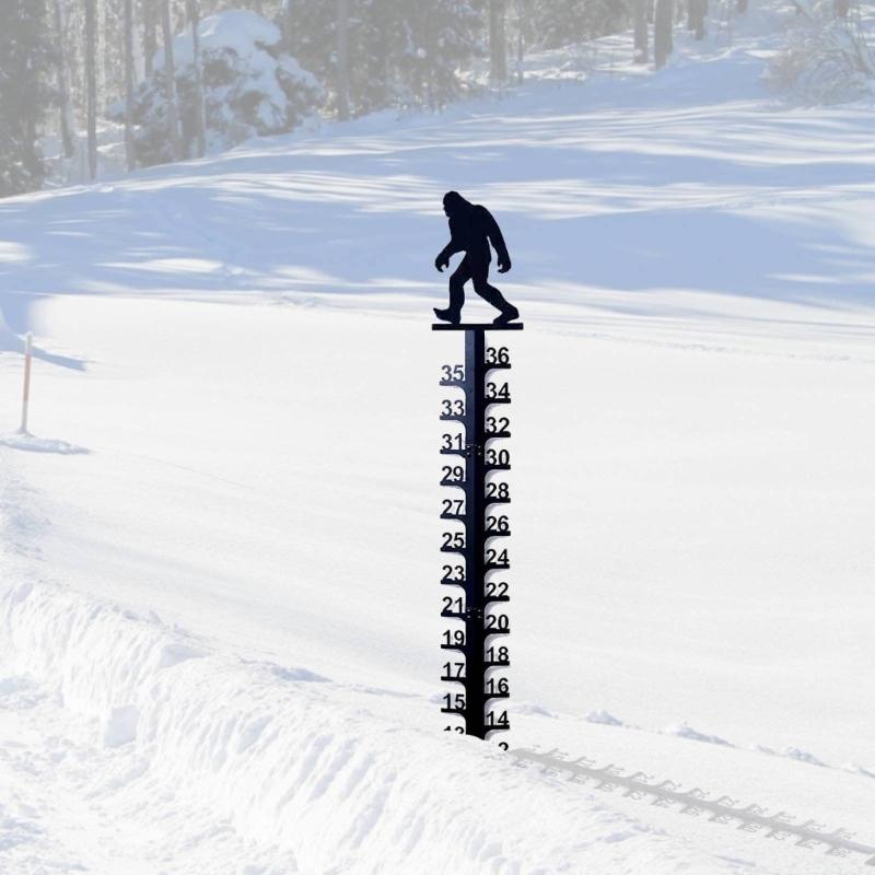 Metal Snow Measuring Ruler Wrought Iron Measuring Gagdet Accessory for Indoor Winter Snowmobile Yard Supplies