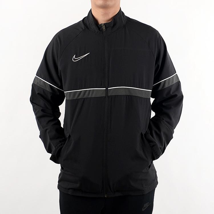 Nike Dri-FIT Academy Soccer Training Drilled Collar Windbreaker Jacket Men Outerwear Black CW6118-014