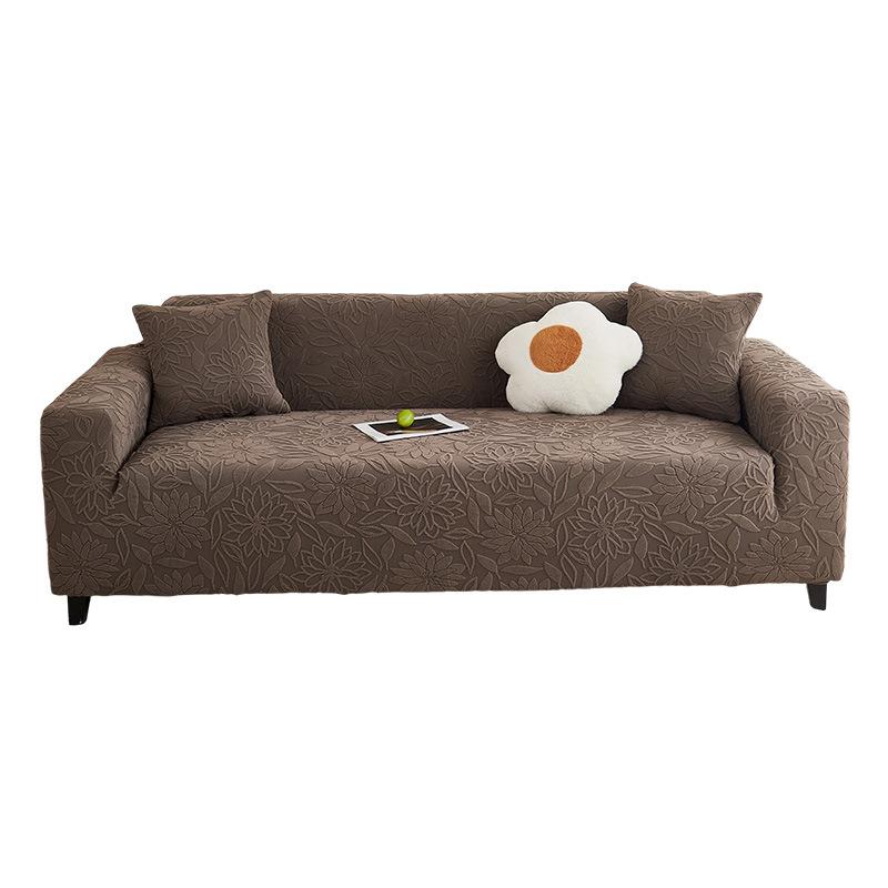 Simple Style Jacquard Fleece Sofa Cover, All-Season Non-Slip All-Inclusive Universal Cover