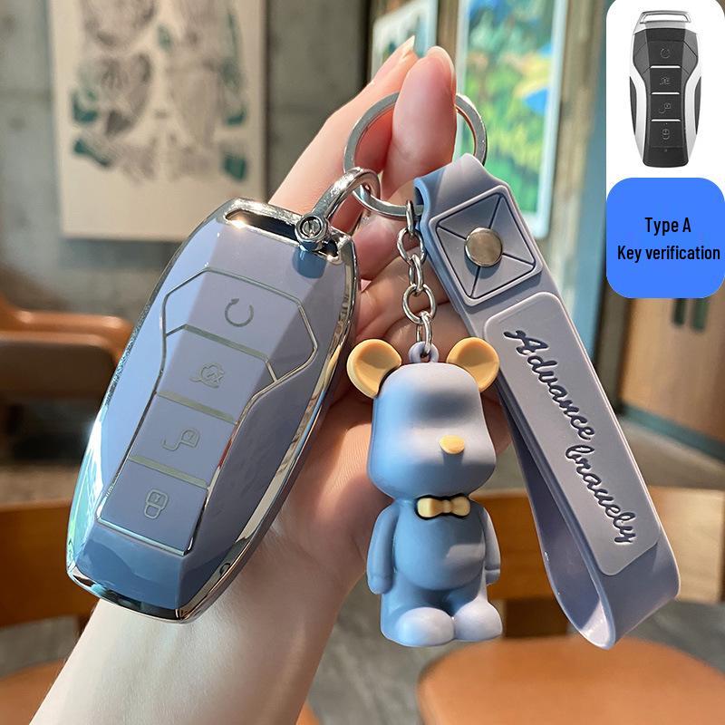 BYD Dolphin Key Case for Han Song, Tang DM-i, Qin Pro/Plus, Yuan, and E2 - Car Shell Buckle Bag.