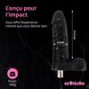 Gode - Eroticon - Noir - Insertion 17,5 cm - Connecteur 3XLR - Unisexe