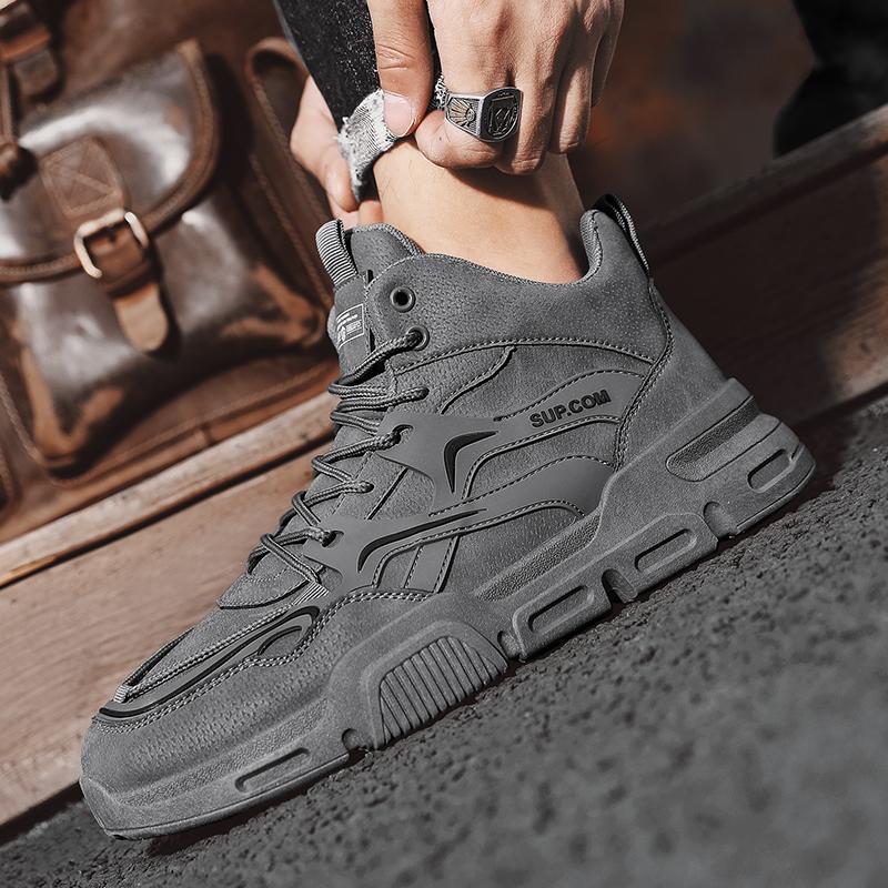 Shoes for Men Autumn New High Top Motorcycle Boots Outdoor Platform Fashion High Quality Ankle Boots Safety Shoes Man for Work