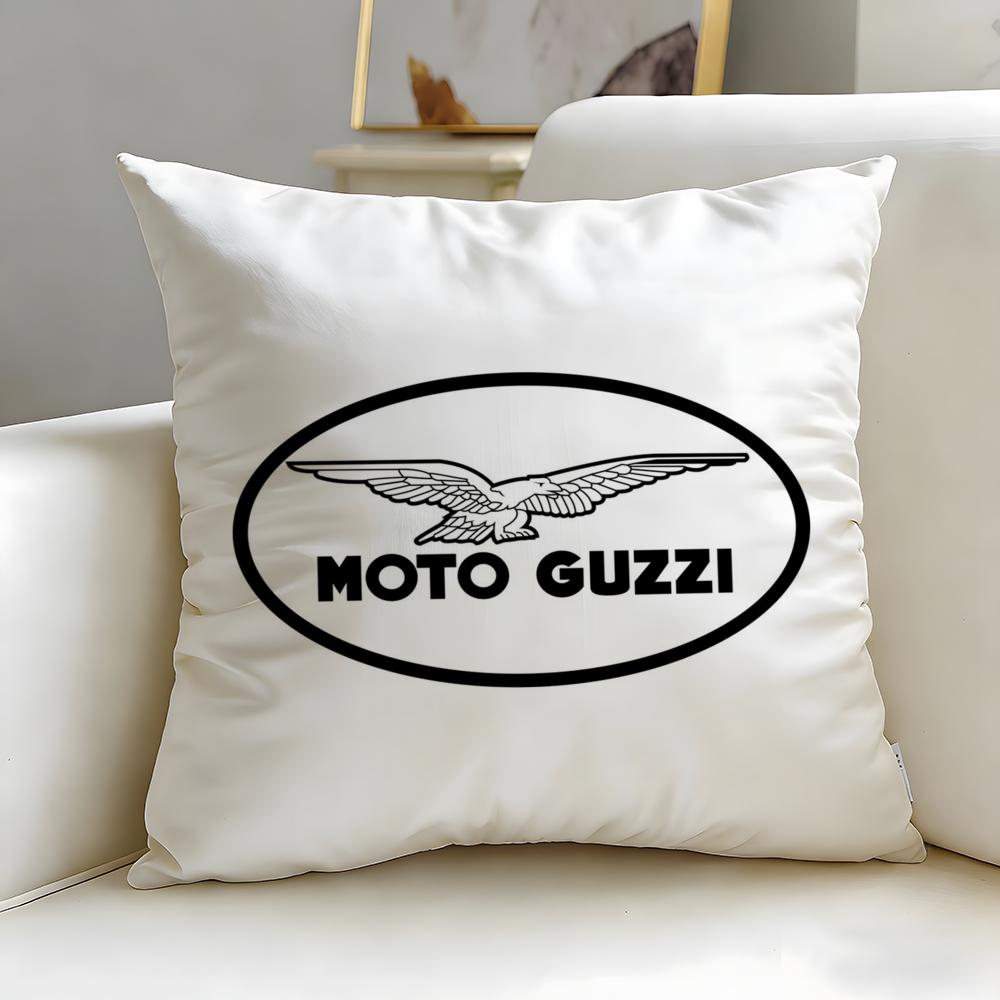 classic motorcycle brand Moto Guzzi Cushion Cover Soft  EasyWash Pillow Case  Versatile for Couch Bed Travel and Office