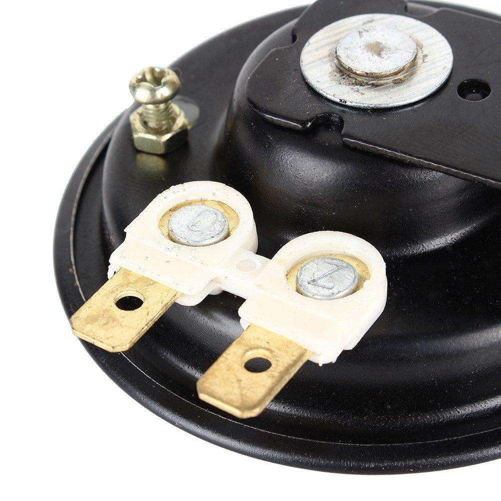 105db Round Motorcycle 1.5A Universal Waterproof Auto Horn Loudspeaker Loudspeaker Kit Black Scooter