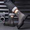Fashion New Leather Ankle Boots Classic Man Motorcycle Botas Handmade High Top Male Sneakers Stylish Casual Leather Men Cowboy Boots