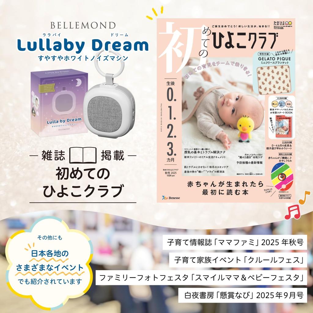 Belmond White Noise Machine for Baby Sleep Aid - Japanese Company - 45 Hours Continuous Playback - Automatic Function with Sound Sensor - Sleep Aid -