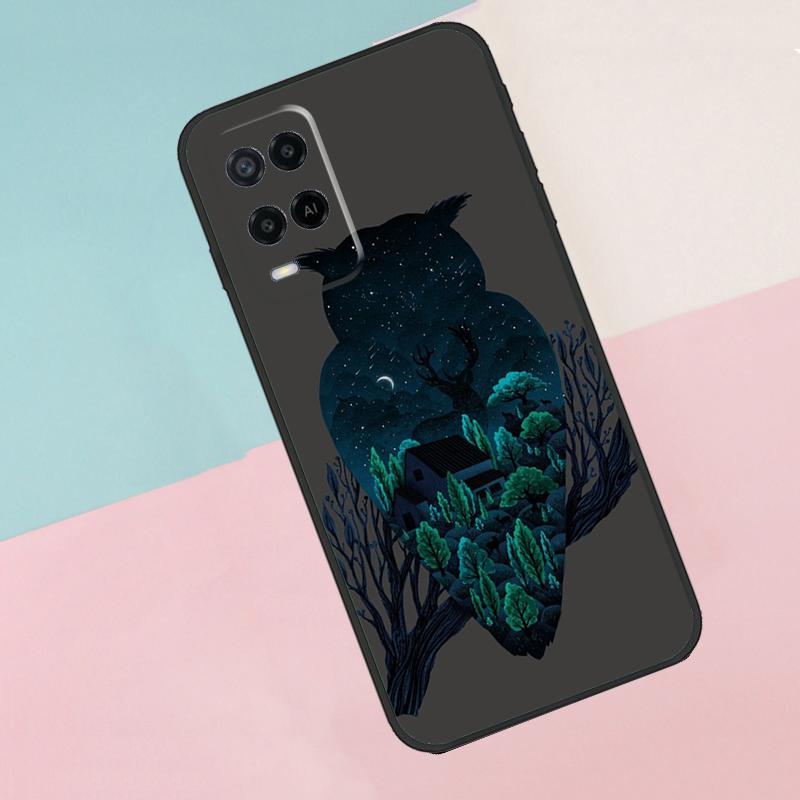 Owl Watercolor Animal For Oppo A17 A77 A60 A74 A94 A54 A18 A38 A58 A78 A98 A40 A80 A16 A76 A96 A15 A57S Phone Case