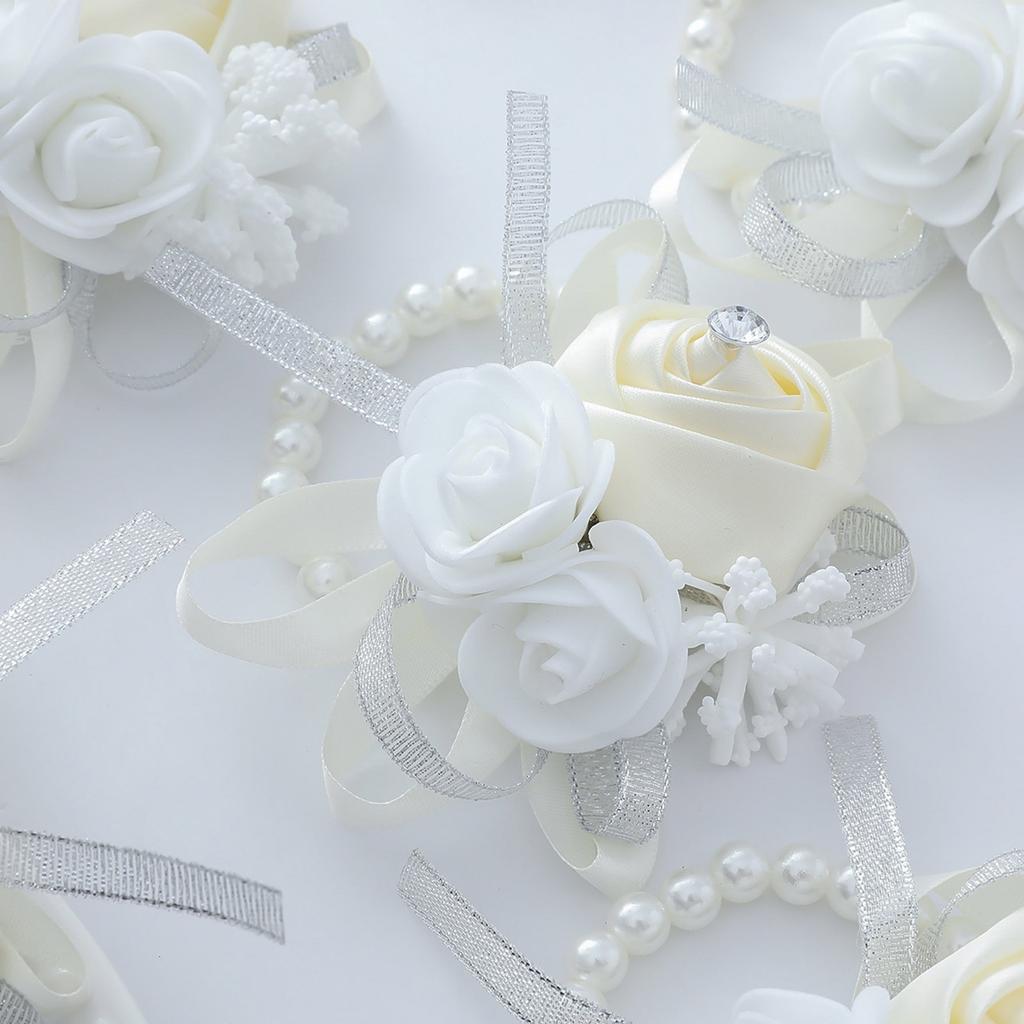 Seidenblumen-Handgelenk-Corsage für Hochzeitszeremonien Handgemacht Braut Brautjungfer Fotografie Handgelenkblume Hochzeitsaccessoire