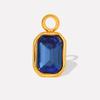 6pcs Different Color Stainless Steel Rectangle Charms For Jewelry Making Supplies Luxury Glass Stone Pendant Charm DIY Earrings