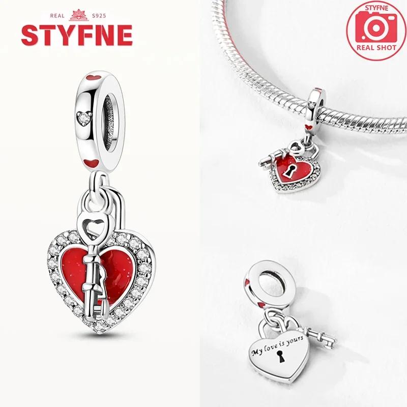 Copper Romantic Couple Love Heart Beads Valentine'S Day Charms Bead Fit Original Bracelets Fine Diy Jewelryfor Women Gift