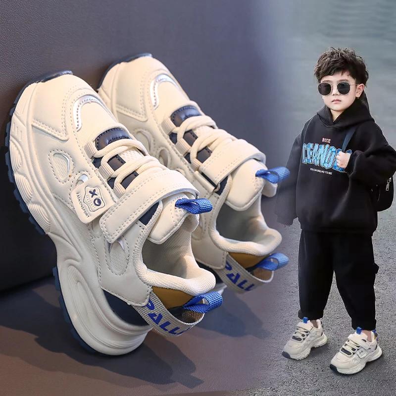 Students Sneakers Thick Soft Sole 2024 Autumn New Fashion Kids Running Shoes Fashion Versatile Boys Girls Sports Shoes Non-slip