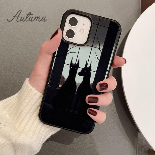Cool Doberman Dog Phone Case for iPhone 11 12 13 14 Pro Max Mini X XR XS SE 2020 6S 7 8 Plus Samsung Galaxy S21 S22 Cover Shell