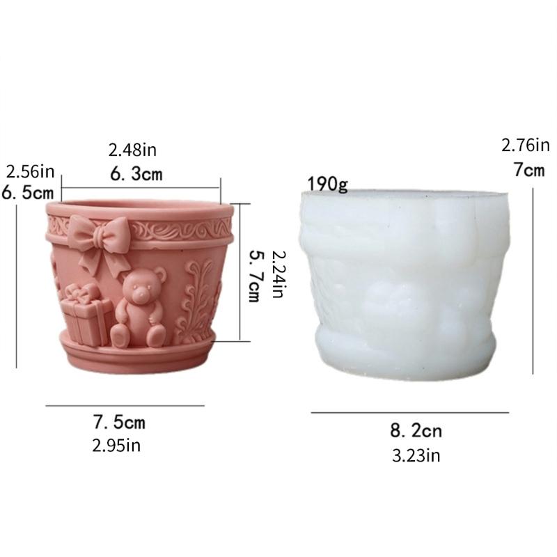 Creative Bear Silicone Mold For Resin Jewelry Making Easy Demolding Miniature Planter And Decorative Items Mould