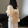 Solid Color Knitting Shoulder Bag Large Capacity Bohemian Crochet Backpack Hollow Out Beach Travel Female Shopping Tote Bag