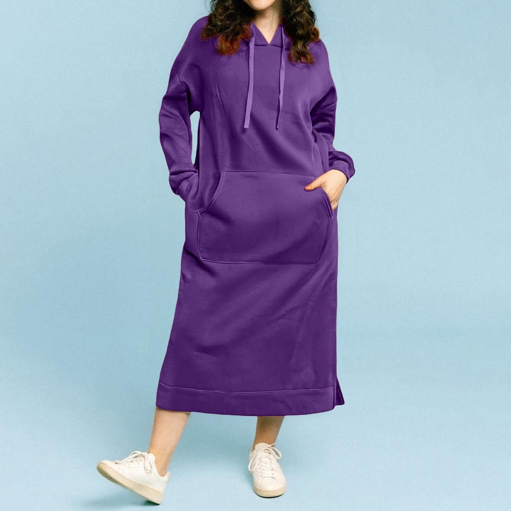 Women's Fashion Casual Plus Size Long Sleeve Solid Hoodie