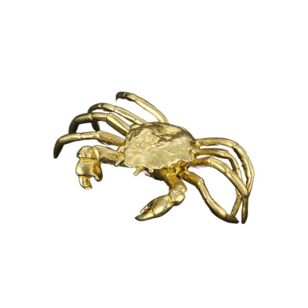 Tea Pet Ornament Old Pure Copper Crab Ornaments Tea Pet Baubles Hand A Creative and Personalized Brass Crab Crafts Collection