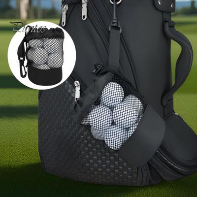 Golf Gear Bag Portable Ball Storage Bag, Drawstring Mesh Pouch for Accessory, Holder Organizer, Gift Men Women Golfer