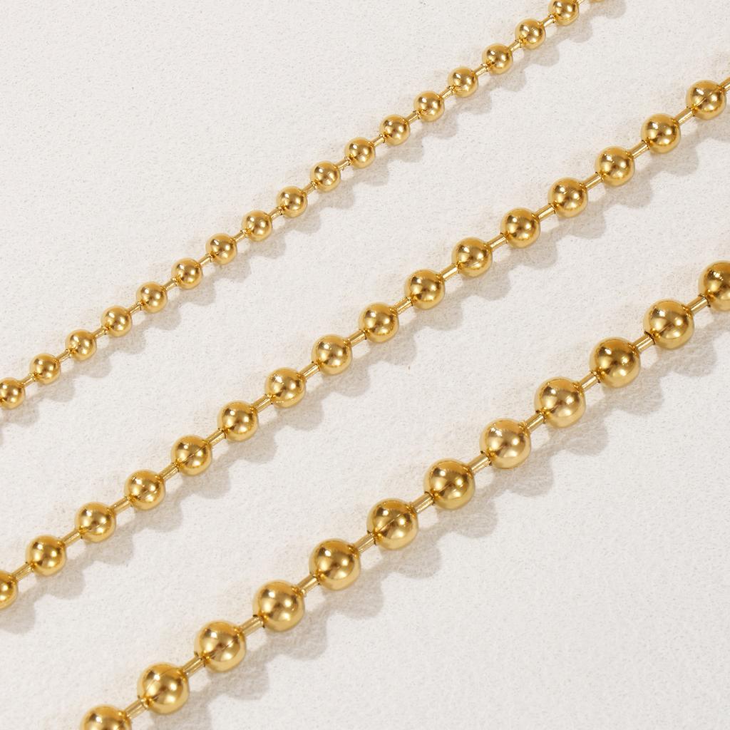 3mm/4mm/5mm Ø. Exquisites 18K Gold Plated 304 Edelstahl Kugelkette Fußkettchen Für Damen Herren Party Geschenk 22cm(8,7 Zoll) lange