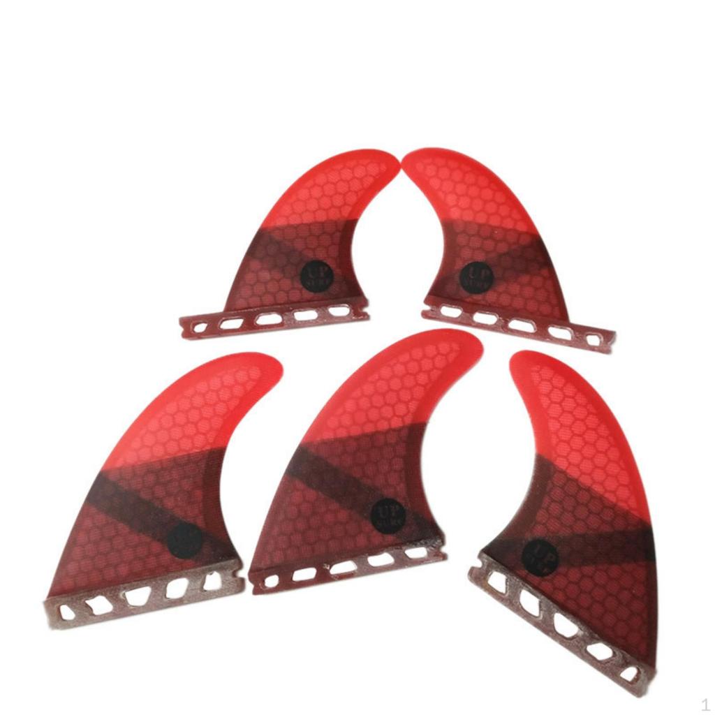 5 Pieces 5-Piece Fin Assembly Honeycomb Pattern FUT Translucent