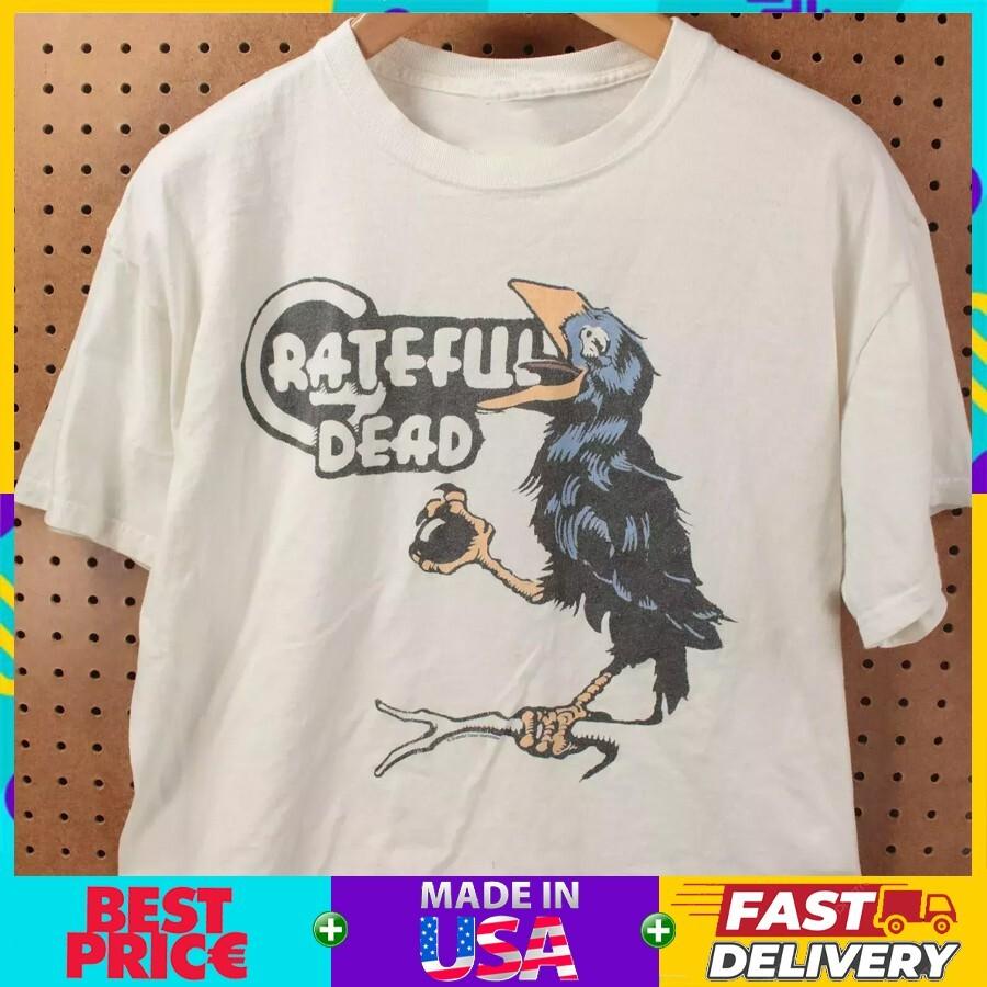 Grateful Dead Wake Of The Flood Crow Retro T-Shirt Gift For Friends Size S-4XL XXXL