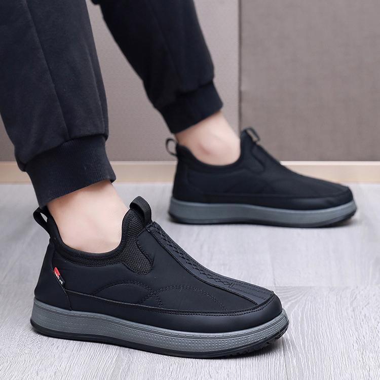 Winterschuhe aus Baumwolle für Herren mit dicker Samt- und Wollisolierung, rutschfeste Schuhe