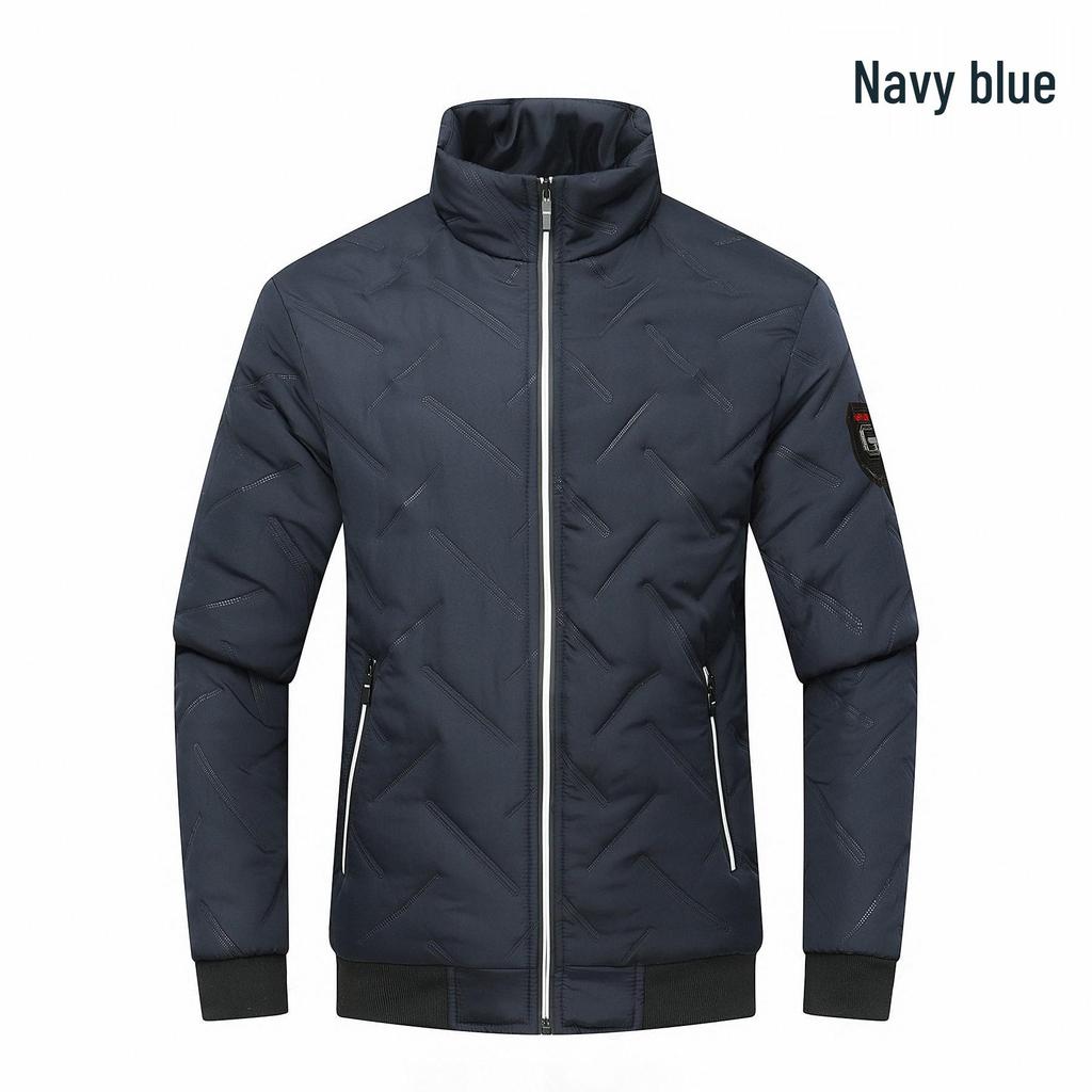 Men's Lightweight Autumn Winter Cotton Jacket - 2025 Trendy Stand Collar, Pearl Cotton Warm Top