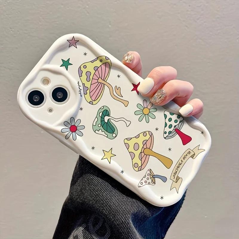 Mushroom Graphic Phone Case for iPhone 16 15 14 13 12 11 X XR Xs SE2 SE 8 7 Plus Pro Max Mini Silicone Back Cover
