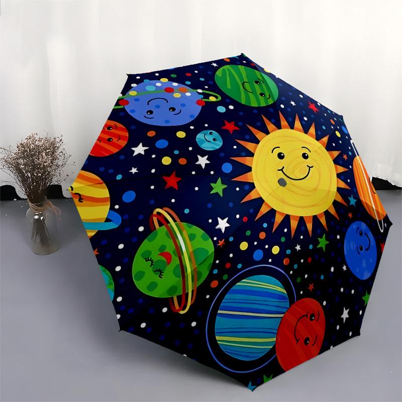 1pc Space Adventure for Umbrella with Plastic Handle,Suitable for All Seasons Home Travel Outdoor UmbrellaDD1659