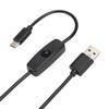 3PCS 5V3A TypeC Interface Power Adapter Power Cord with Switch for Raspberry Pi 4B