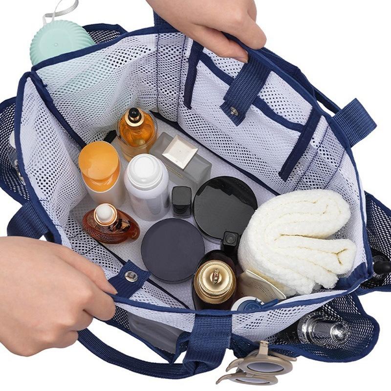 Mesh Portable Beach Bag Large Capacity Travel Swimsuit Storage Bag Portable Swimming Vacation Storage Bag