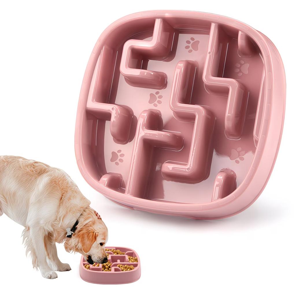 Slow Feeder Dog Bowl Maze Puzzle Anti-Gulping Non-Slip Pet Food Bowl for Small Medium Dogs Cats Puppy Healthy Eating Supplies