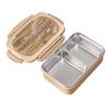 MeyJig Mikrovlnná krabička na oběd Nerezová Nepropustná Bento Box Nádoba na jídlo s nádobím