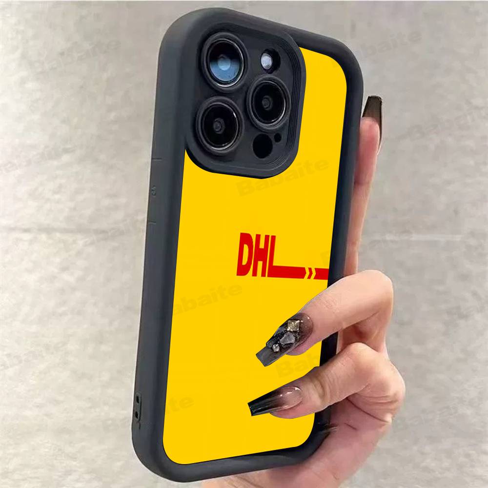 

D-DHL-L logo Silicone Phone Case for iPhone 17 Pro Max 16 15 14 13 12 11 Plus 17 Air iPhone 14