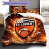 FC Lorient Bettwäsche Steppdecke Set Bettbezug Kissenbezug Heimdekoration Geburtstagsgeschenk (1 Bettbezug + 2 Kissenbezüge, ohne Füllung)