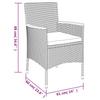 3 Piece Garden Bistro Set with Cushions Black Poly Rattan