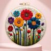 CHENISTORY Felt Painting DIY Wool Embroidery Kit Funny Floral Craft Painting DIY Wool Needle Felt Picture Kit Gift Artwork New