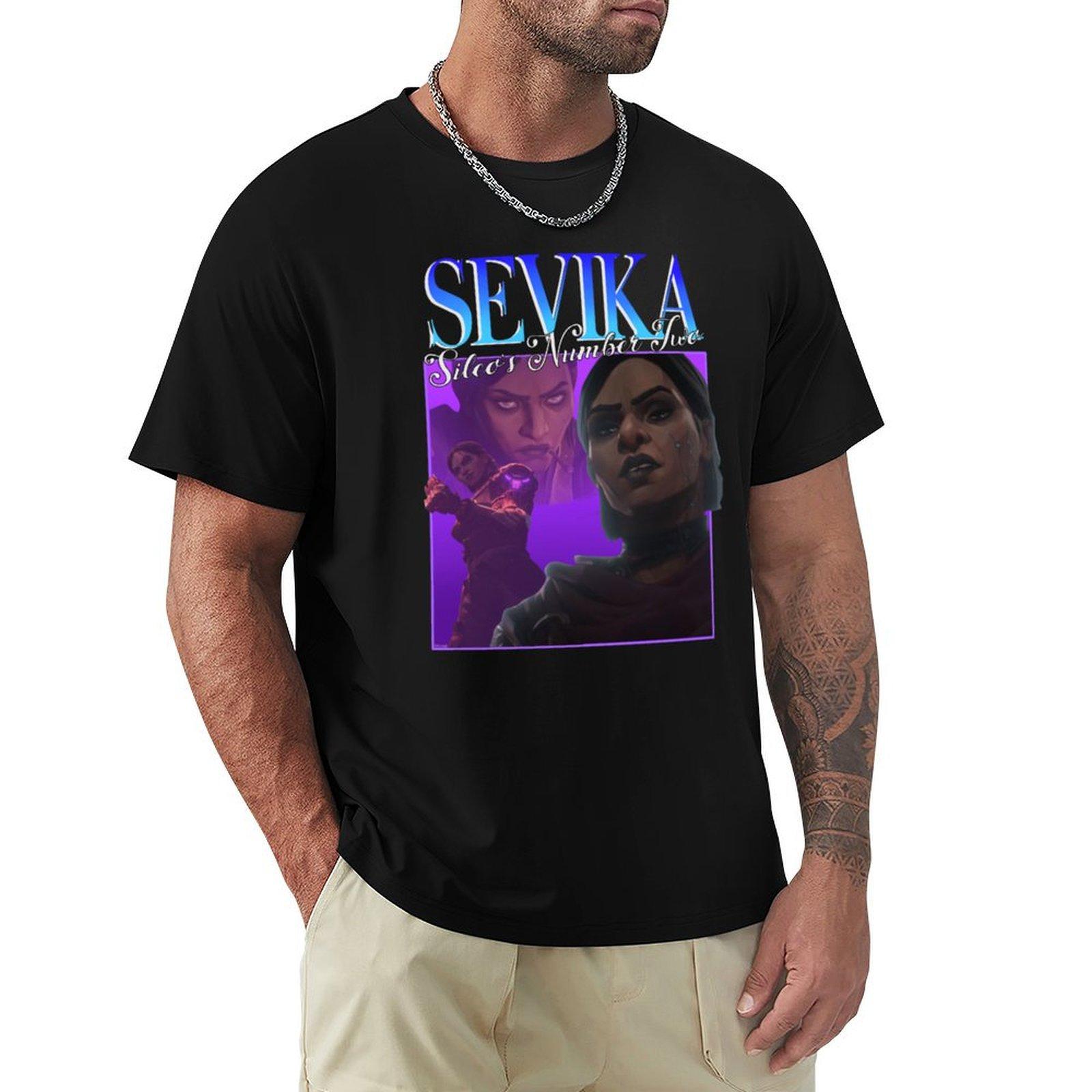 

90s Sevika TShirt anime stuff vintage t shirts mens workout shirts 4XL