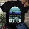 Ofishally Retired Fishing Retro Retirement Fishing Women T Shirt Men Tops Cotton Tees
