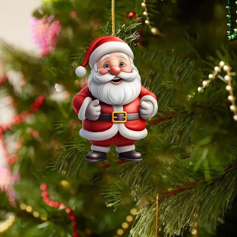 Christmas Adorable Acrylic Santa Claus Ornament For Car Interior Decoration