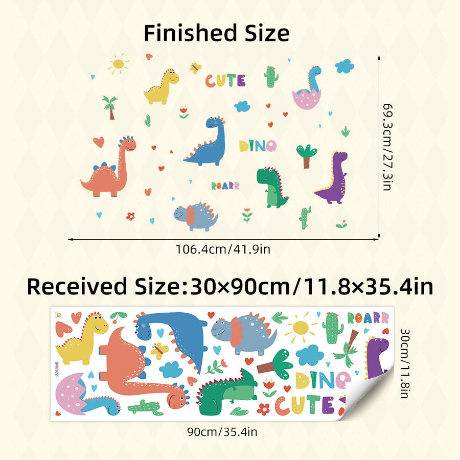 Cartoon Animal Cute Dinosaur Wall Stickers Removable for Kids Room Decoration Background Living Room Baby Nursery Wall Decals