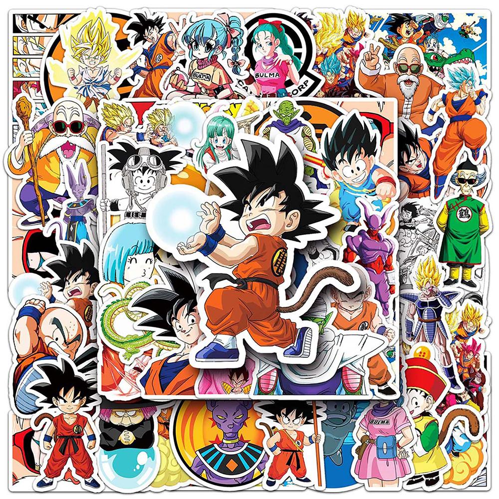 50/100pcs Japanese Anime Dragon Ball Stickers Cool Cartoon Son Goku Decals Laptop Phone Luggage Classic Manga Sticker Decoration