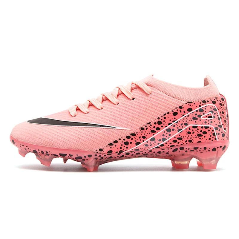

New Men Soccer Shoes Futsal Studded Non-Slip Field Football Boots FG/TF Cleats Football Shoes Ankle Genuine Training Sneaker 35