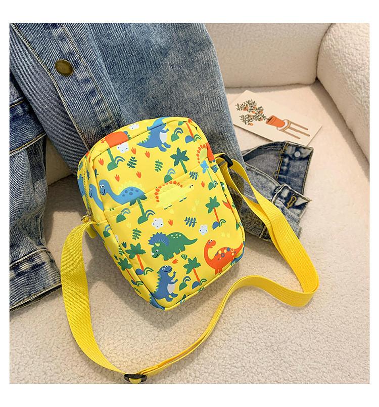 Childrens Dinosaur Cartoon Sling Bag With Zipper Closure For Daily Outings