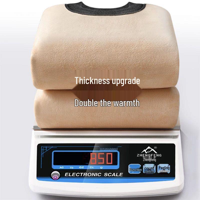 Men's Luxe Fleece-Lined Lambswool Thermal Set for Autumn-Winter