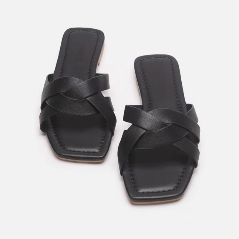 Fashion Summer Designer Woman Flat New Slippers Woven with Comfortable Women's Shoes Casual Bottom Slippers Women 2025 New Women Shoes